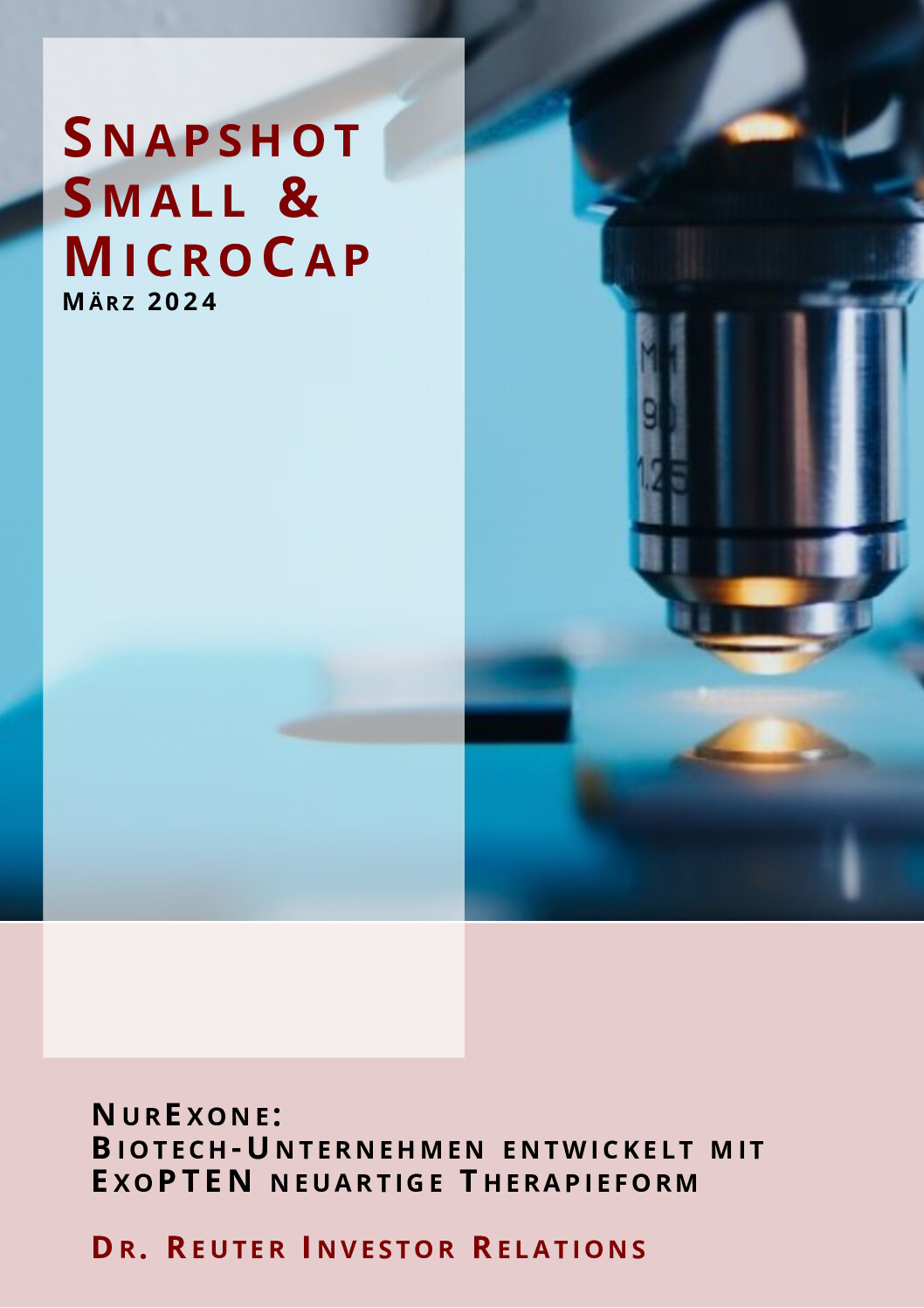 12.03.2024 Snapshot NurExone: Biotech-Unternehmen NurExone entwickelt mit ExoPTEN neuartige Therapieform